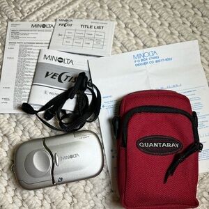 Minolta Vectis 2000 APS Point & Shoot Film Camera With Case Works